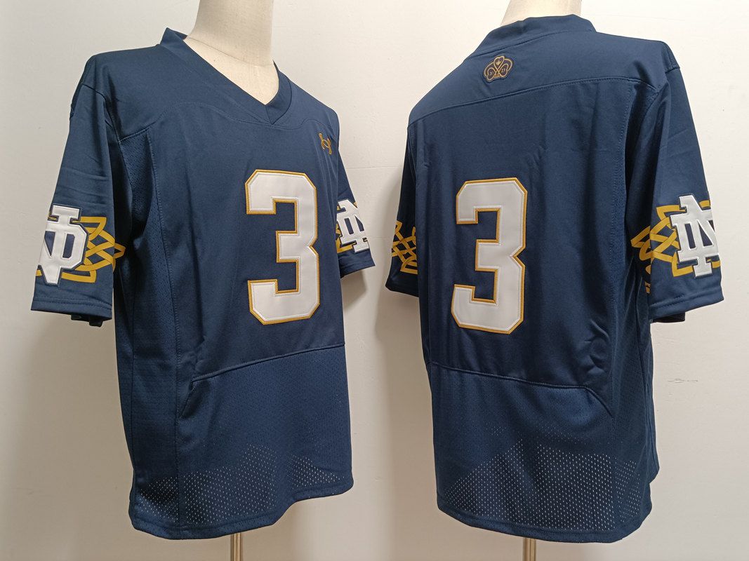 Men Norte Dame Fighting Irish #3 No Name Blue Elite 2025 NCAA Jersey style 1->ncaa teams->NCAA Jersey